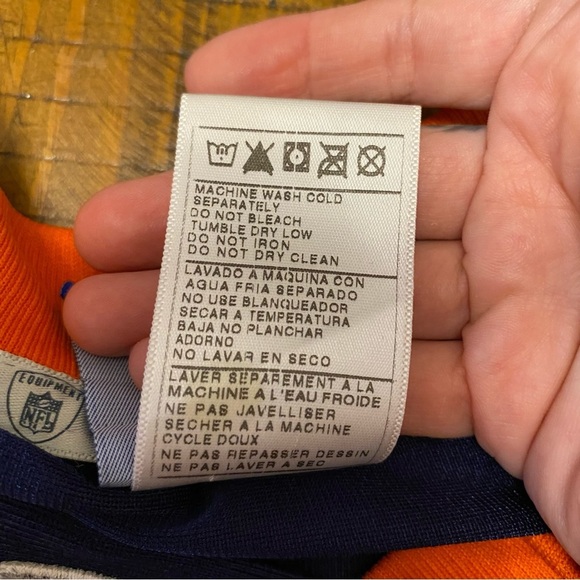 Reebok Denver Broncos Brian Dawkins Jersey 20 Football NFL Blue Orange Shirt - Picture 6 of 14